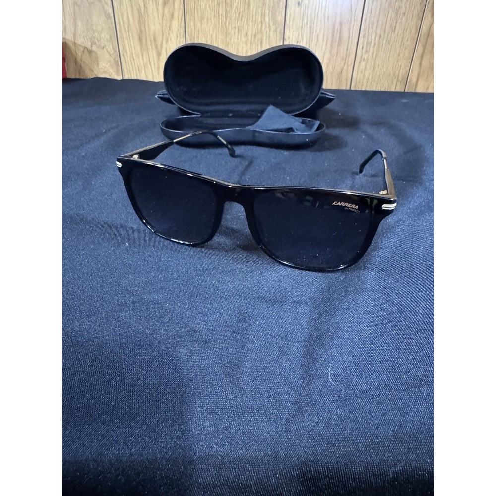 New CARRERA‎ 276/S  2M290 55-17-145 Black/Silver/Gold Sunglasses W/ Case/Cloth